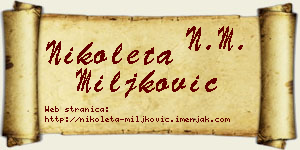 Nikoleta Miljković vizit kartica